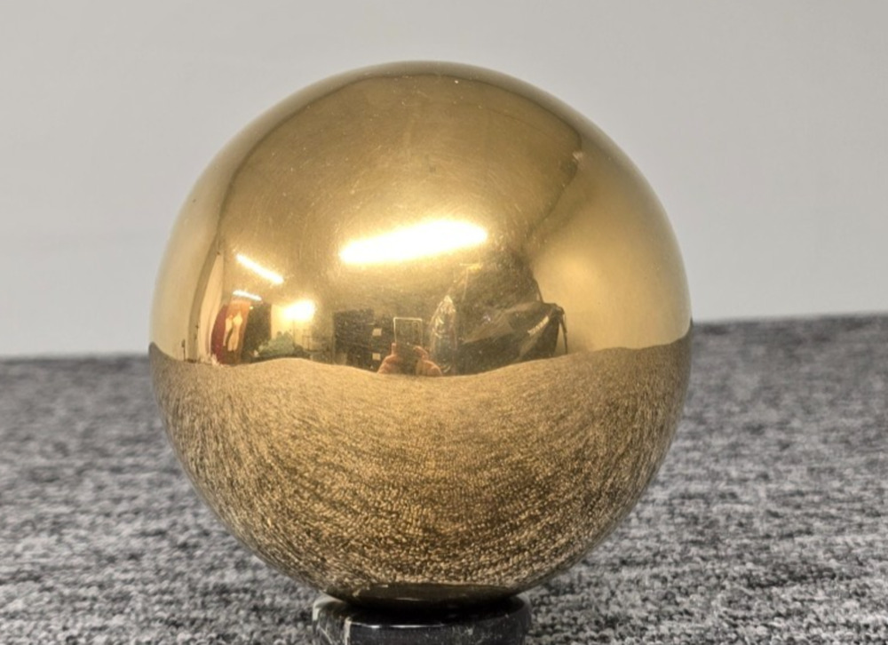 4" Round Brass Sphere Ball 360 Smooth Polished Surface (stand not included)